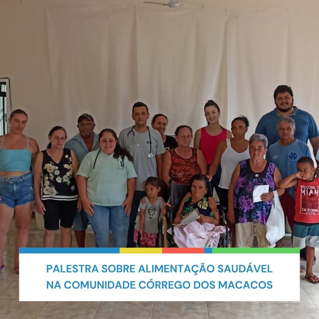 Palestra sobre alimentação saudável na comunidade do Córrego dos Macacos