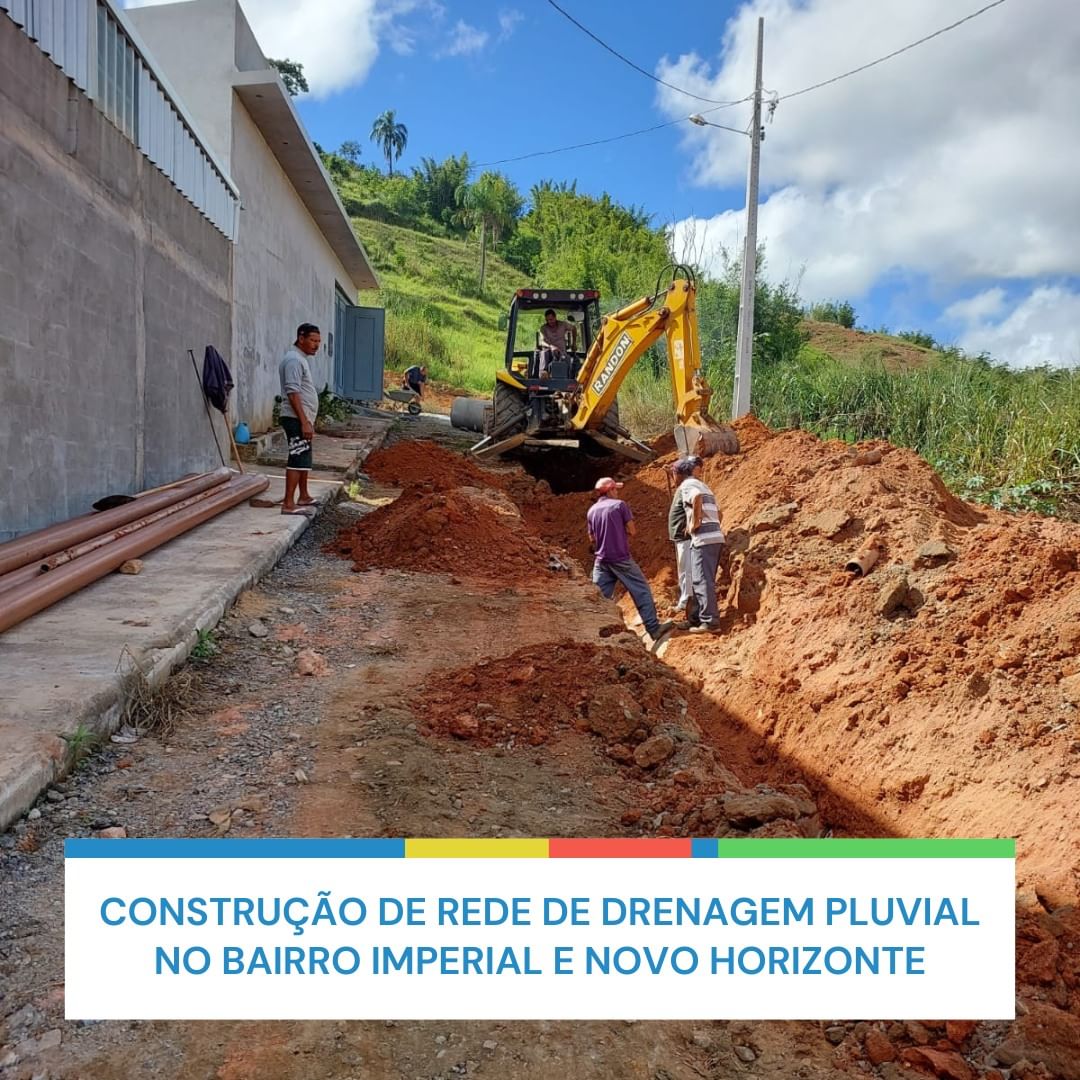 Construção de rede de drenagem pluvial no Bairro Imperial e Novo Horizonte