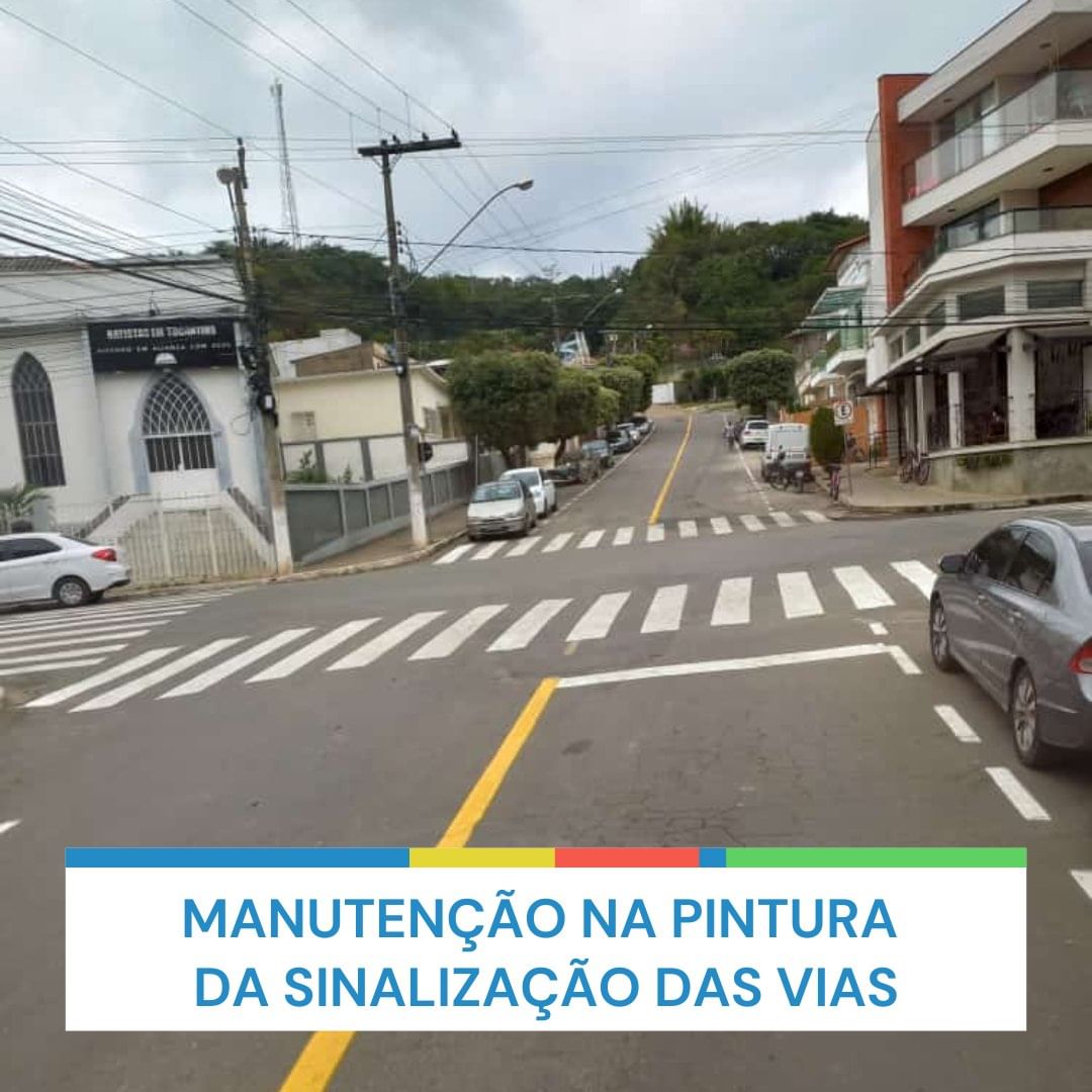 Manutenção na pintura da sinalização das vias