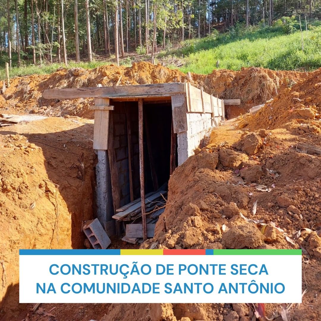 Construção de ponte seca na Comunidade do Santo Antônio