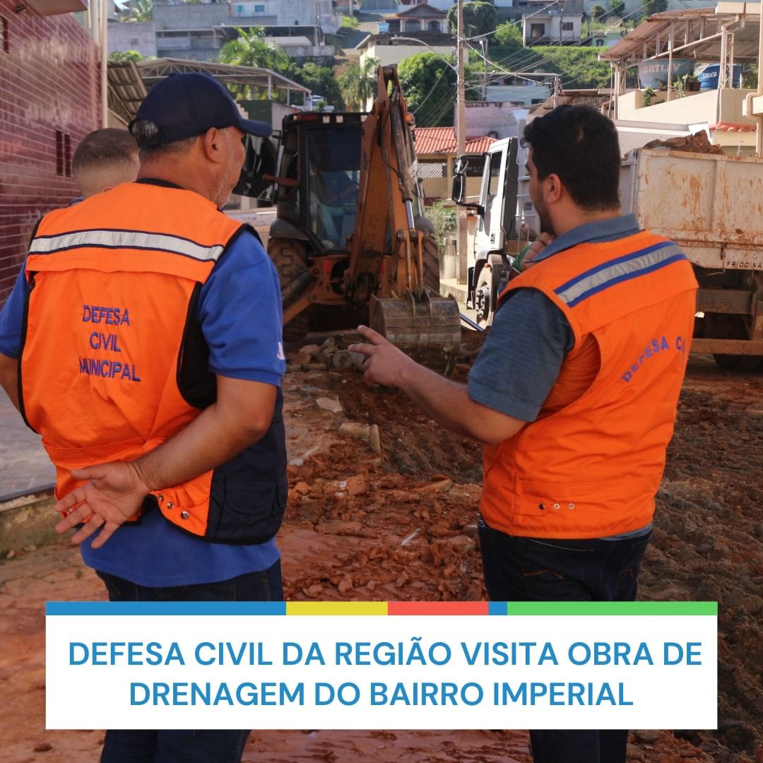 Defesa civil da região visita obra de drenagem do Bairro Imperial