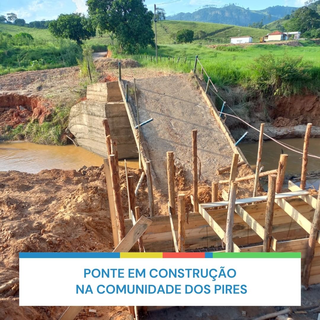 Ponte em construção na comunidade dos Pires