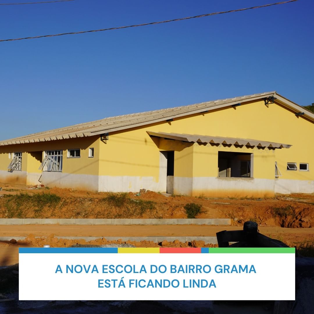 A nova Escola do Bairro Grama está ficando linda