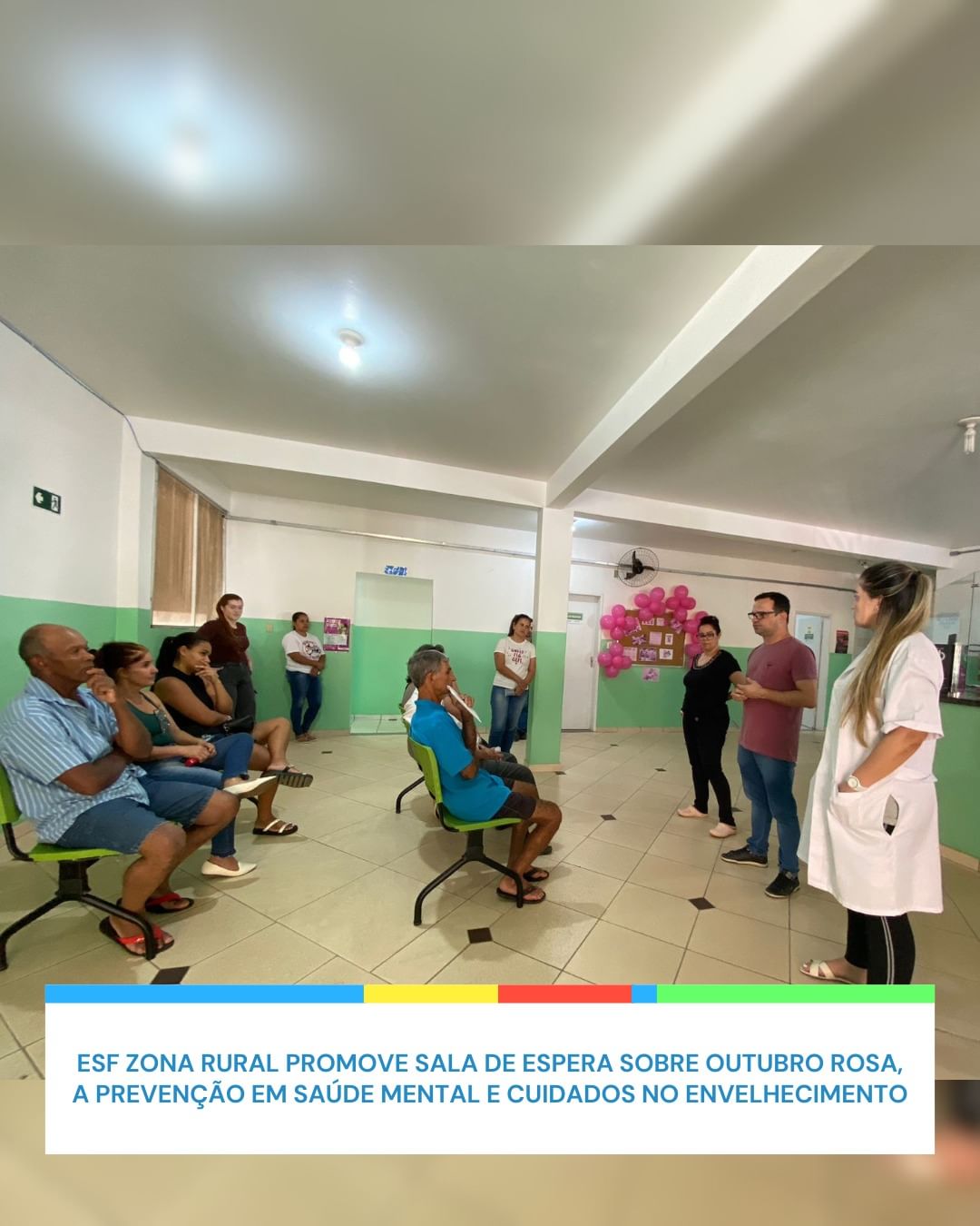 ESF Zona rural promove sala de espera sobre Outubro Rosa, prevenção em saúde mental e cuidados no envelhecimento